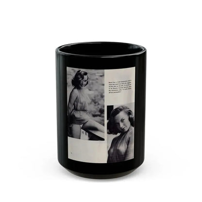 Dawn Richard #86 - [Pages 44] Including Pages 5 of 5 with, 2 B&W Photos & Caption from Mermaid Mag. Vol. 1 No. 3 '58 (Vintage Female Icon) Black Coffee Mug 15oz - Go Mug Yourself