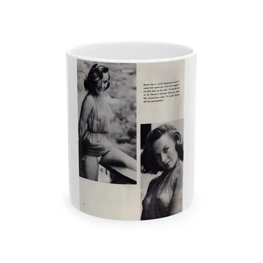 Dawn Richard #86 - [Pages 44] Including Pages 5 of 5 with, 2 B&W Photos & Caption from Mermaid Mag. Vol. 1 No. 3 '58 (Vintage Female Icon) White Coffee Mug 11oz - Go Mug Yourself