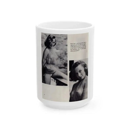 Dawn Richard #86 - [Pages 44] Including Pages 5 of 5 with, 2 B&W Photos & Caption from Mermaid Mag. Vol. 1 No. 3 '58 (Vintage Female Icon) White Coffee Mug 15oz - Go Mug Yourself