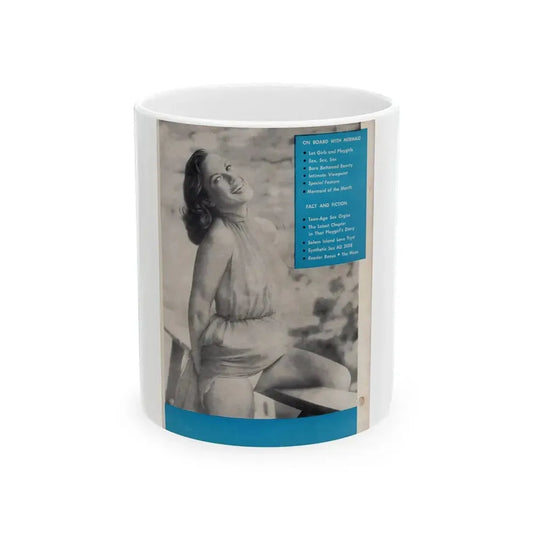Dawn Richard #87 - Dawn on back cover of Mermaid Mag. Vol. 1 No. 3 '58 (Vintage Female Icon) White Coffee Mug 11oz - Go Mug Yourself