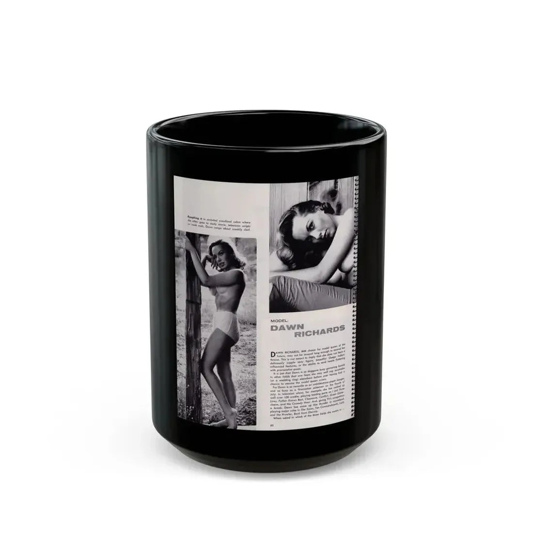 Dawn Richard #97 - Modern Man 1960 Yearbook Queens (Vintage Female Icon) Black Coffee Mug 15oz - Go Mug Yourself