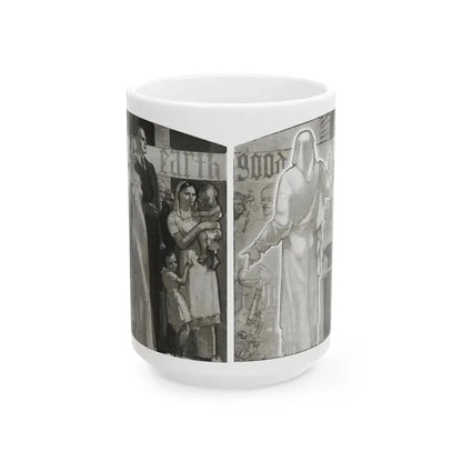 Dawns on Our World at the Crossroads, Cosmopolitan, January 1934 - White Coffee Mug 15oz - Go Mug Yourself