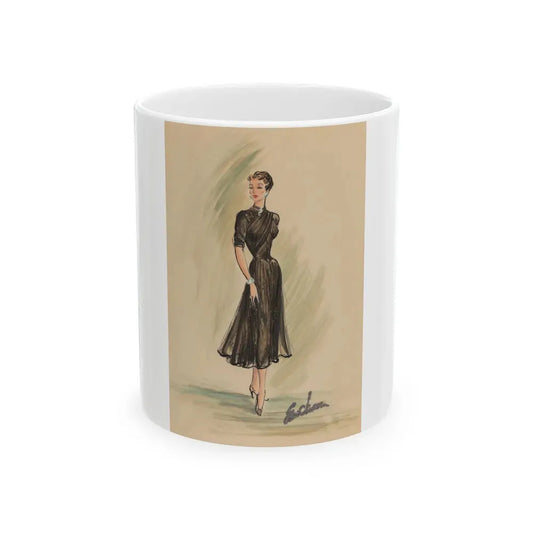 Day and Evening costume designs (1) - White Coffee Mug 11oz - Go Mug Yourself