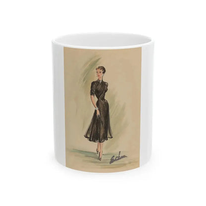 Day and Evening costume designs (1) - White Coffee Mug 11oz - Go Mug Yourself