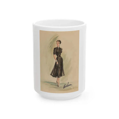 Day and Evening costume designs (1) - White Coffee Mug 15oz - Go Mug Yourself