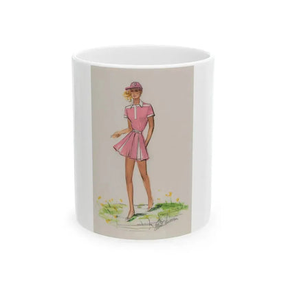 Day and Evening costume designs (2) - White Coffee Mug 11oz - Go Mug Yourself