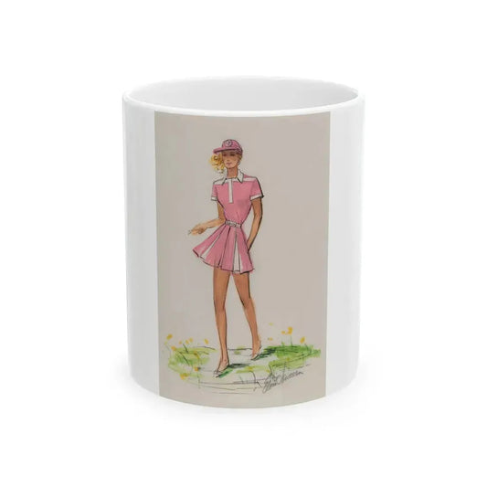 Day and Evening costume designs (2) - White Coffee Mug 11oz - Go Mug Yourself