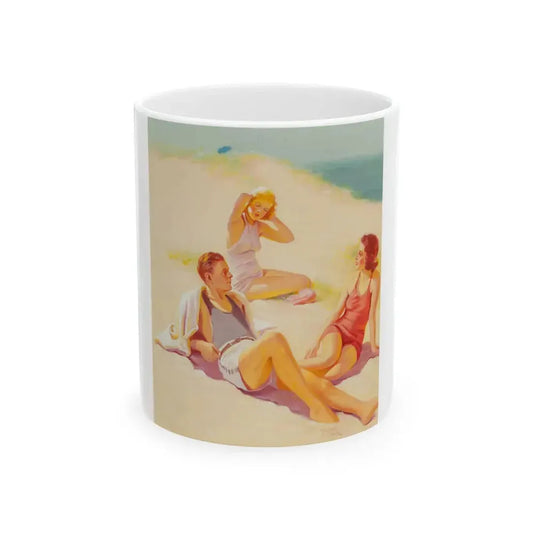 Day at the beach - White Coffee Mug 11oz - Go Mug Yourself