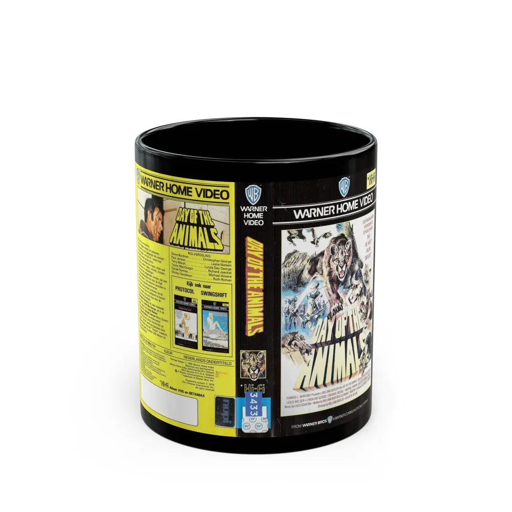 DAY OF THE ANIMAL (VHS COVER) - Black Coffee Mug-11oz-Go Mug Yourself