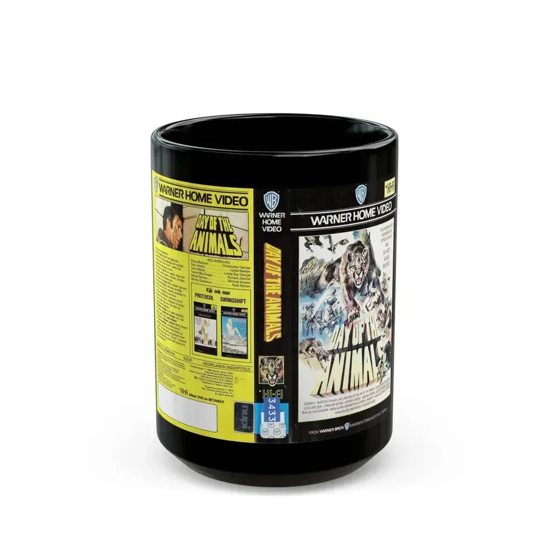 DAY OF THE ANIMAL (VHS COVER) - Black Coffee Mug 15oz - Go Mug Yourself