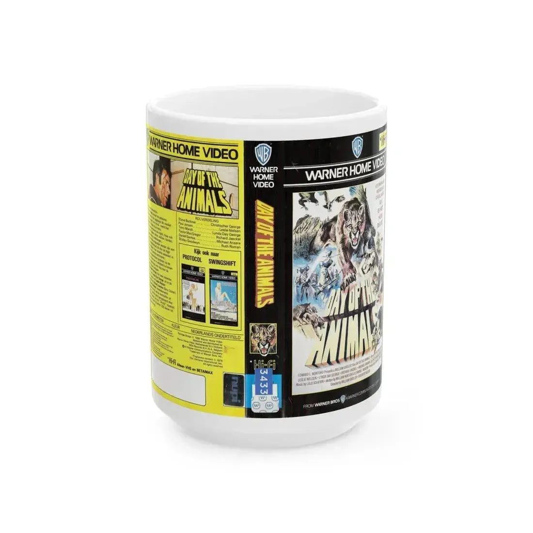 DAY OF THE ANIMAL (VHS COVER) - White Coffee Mug 15oz - Go Mug Yourself