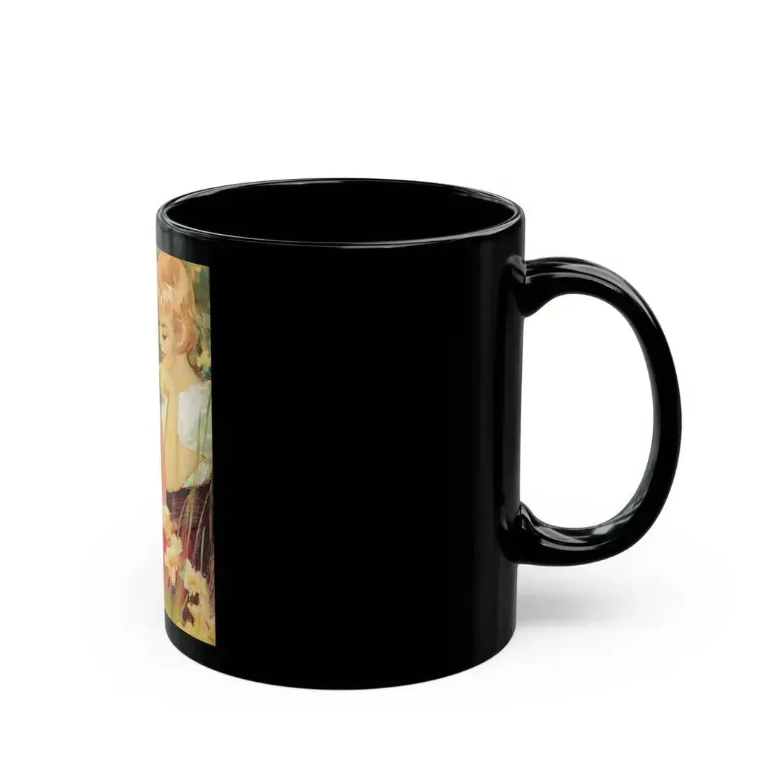 Day On The River by Harriett Pratt, Woman magazine, 1961 - Black Coffee Mug - Go Mug Yourself