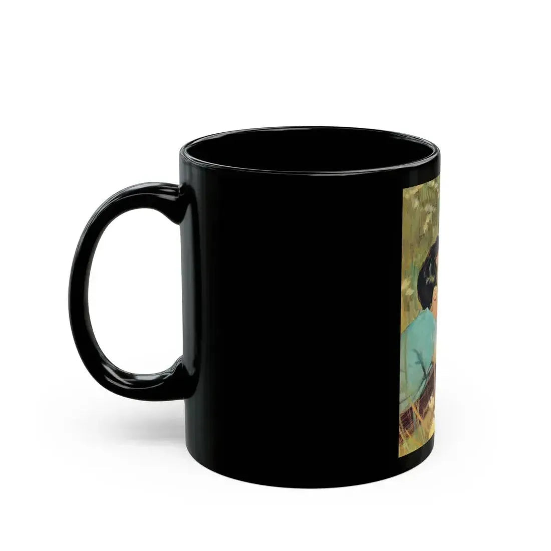 Day On The River by Harriett Pratt, Woman magazine, 1961 - Black Coffee Mug - Go Mug Yourself