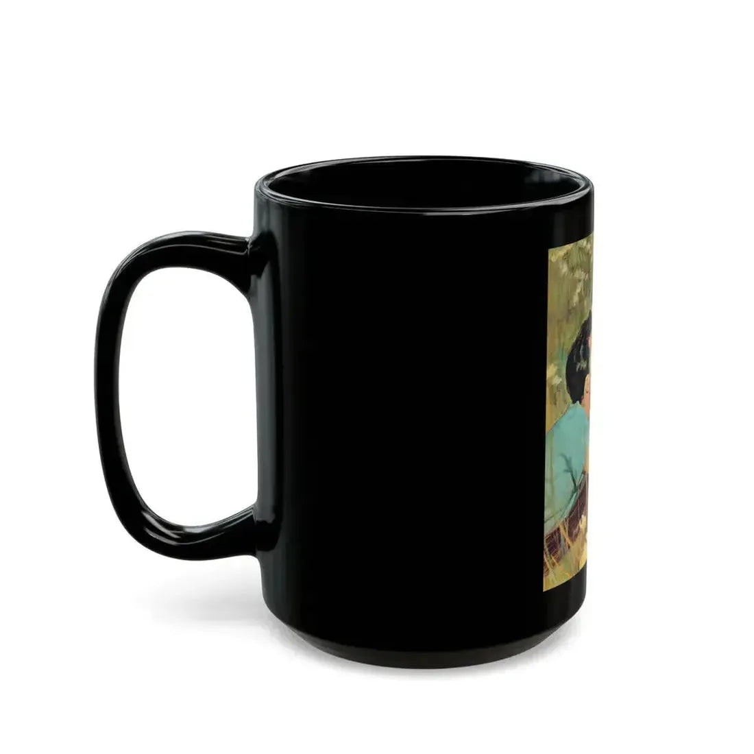 Day On The River by Harriett Pratt, Woman magazine, 1961 - Black Coffee Mug - Go Mug Yourself
