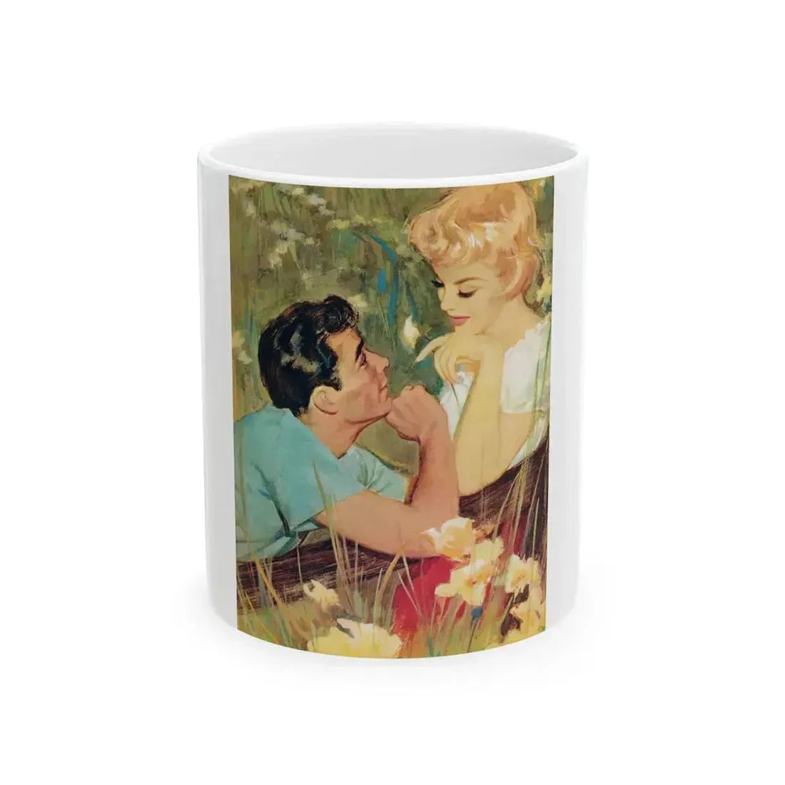 Day On The River by Harriett Pratt, Woman magazine, 1961 - White Coffee Mug 11oz - Go Mug Yourself