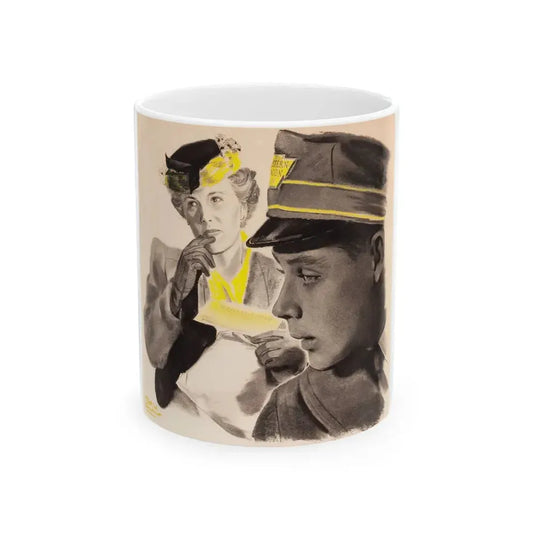 Day Shift, The Saturday Evening post story illustration - White Coffee Mug 11oz - Go Mug Yourself