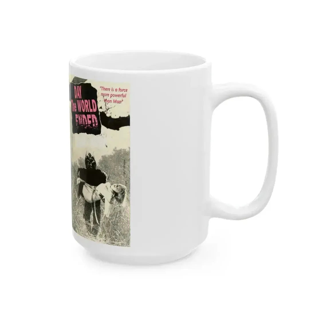 DAY THE WORLD ENDED (VHS COVER) - White Coffee Mug - Go Mug Yourself