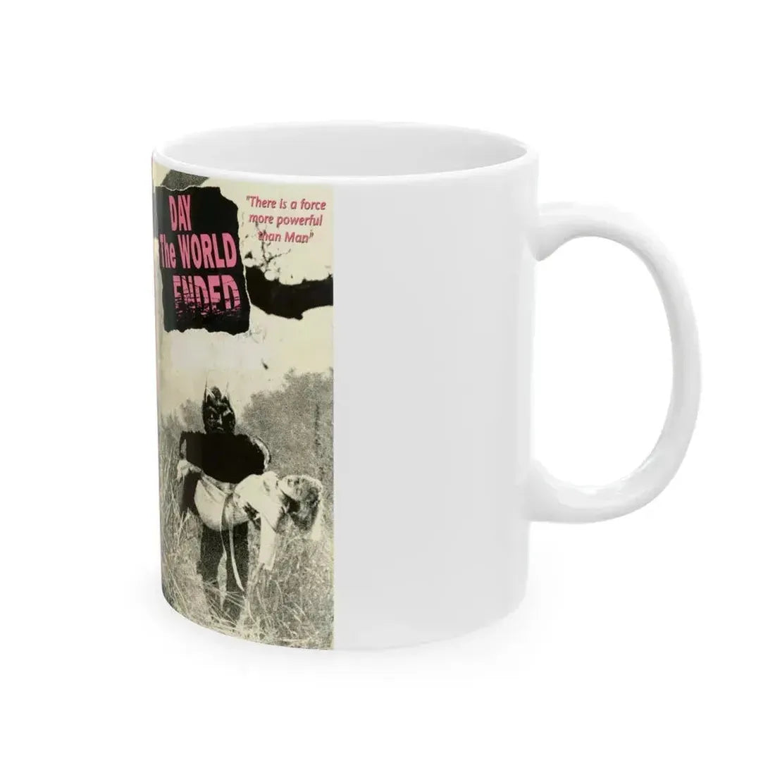 DAY THE WORLD ENDED (VHS COVER) - White Coffee Mug - Go Mug Yourself
