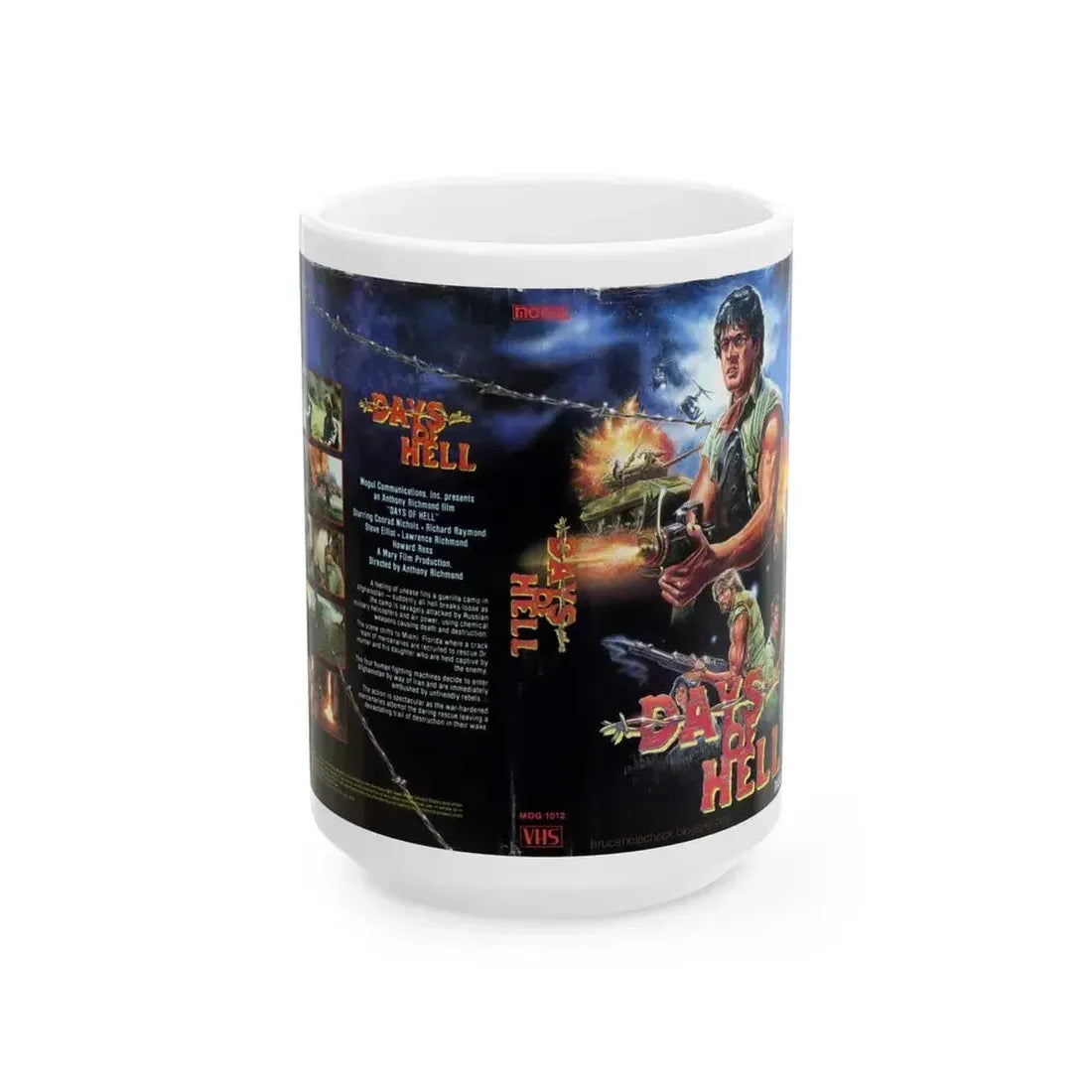 DAYS OF HELL (VHS COVER) - White Coffee Mug 15oz - Go Mug Yourself