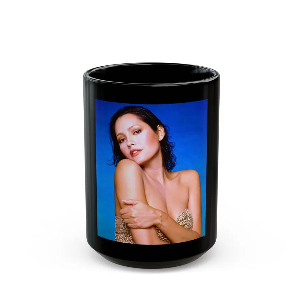 Barbara Carrera #68 (Vintage Female Icon) Black Coffee Mug-15oz-Go Mug Yourself