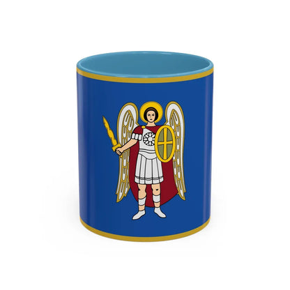 Flag of Kyiv Ukraine - Accent Coffee Mug-11oz-Light Blue-Go Mug Yourself