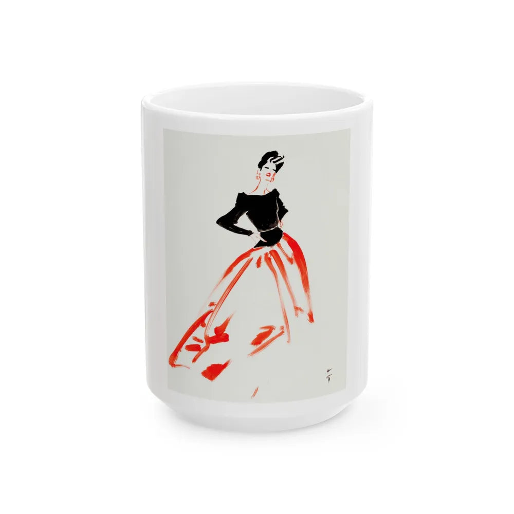 Fashion illustration (4) - White Coffee Mug-15oz-Go Mug Yourself