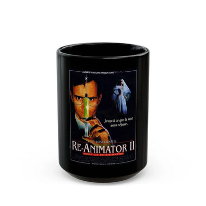 BRIDE OF RE-ANIMATOR (FRENCH) 1990 Movie Poster - Black Coffee Mug-15oz-Go Mug Yourself