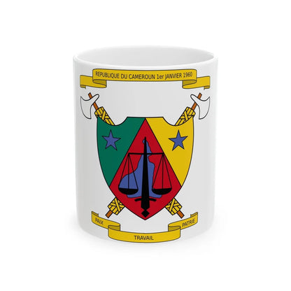 Coat of Arms of Cameroon (1961-1975) - White Coffee Mug-11oz-Go Mug Yourself