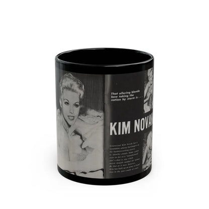 Kim Novak #217 - Pose! Pocket Mag. July '58 - 3 B&W Photos & Short Article (Vintage Female Icon) Black Coffee Mug-11oz-Go Mug Yourself