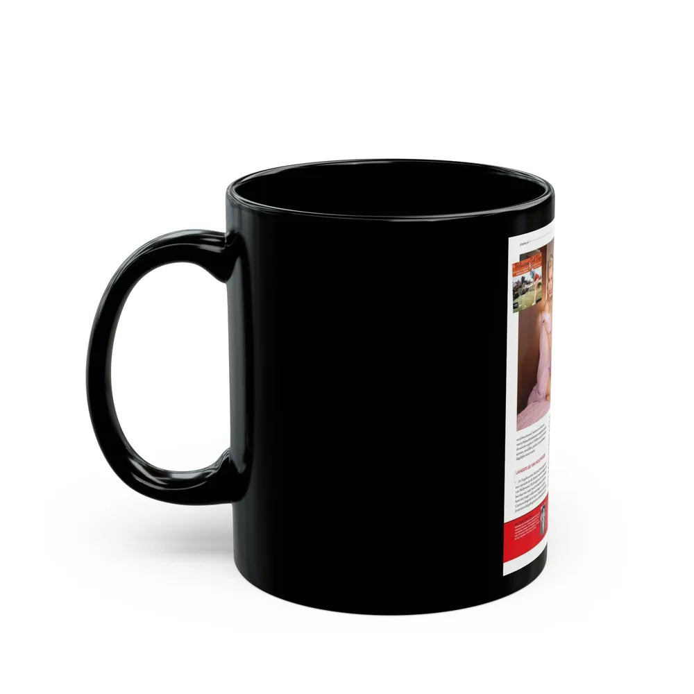 Jeanne Carmen #226 - German Mag. Layout (Vintage Female Icon) Black Coffee Mug-Go Mug Yourself