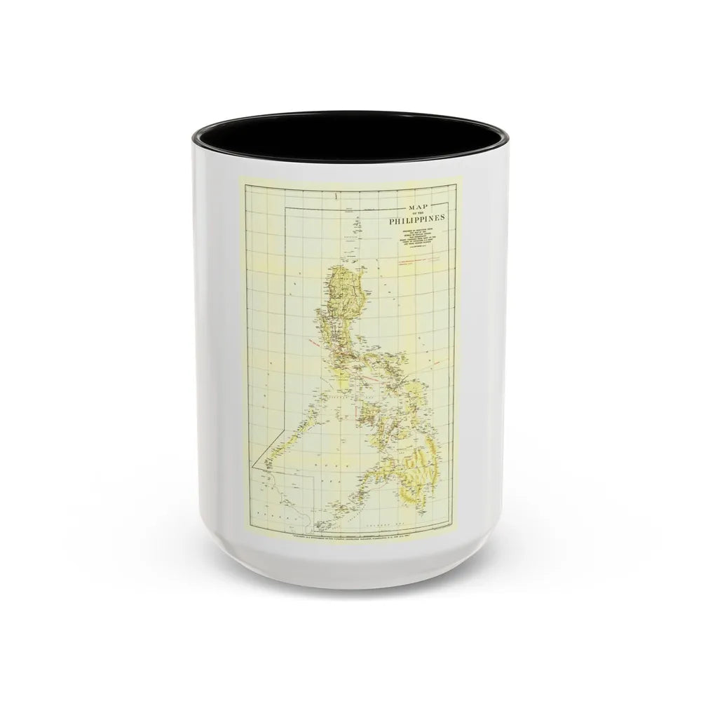 Philippines, The (1905) (Map) Accent Coffee Mug-15oz-Black-Go Mug Yourself