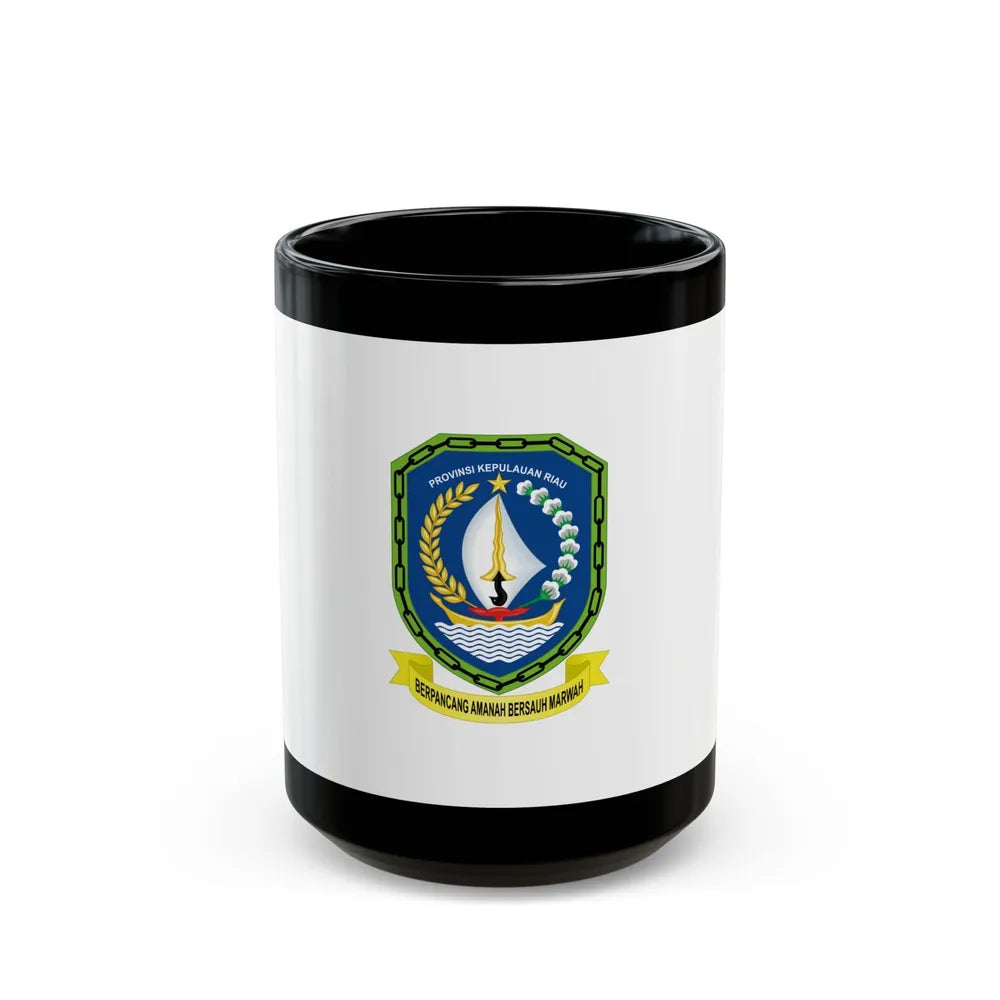 Flag of Riau Islands Indonesia - Black Coffee Mug-15oz-Go Mug Yourself