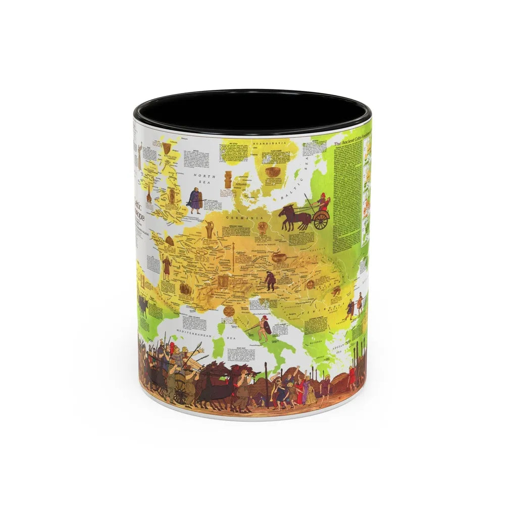 Europe - Celtic (1977) (Map) Accent Coffee Mug-11oz-Black-Go Mug Yourself