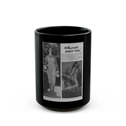 Greta Thyssen #13 - American Beauties Mag. '53 - 2 B&W Photos (Vintage Female Icon) Black Coffee Mug-15oz-Go Mug Yourself