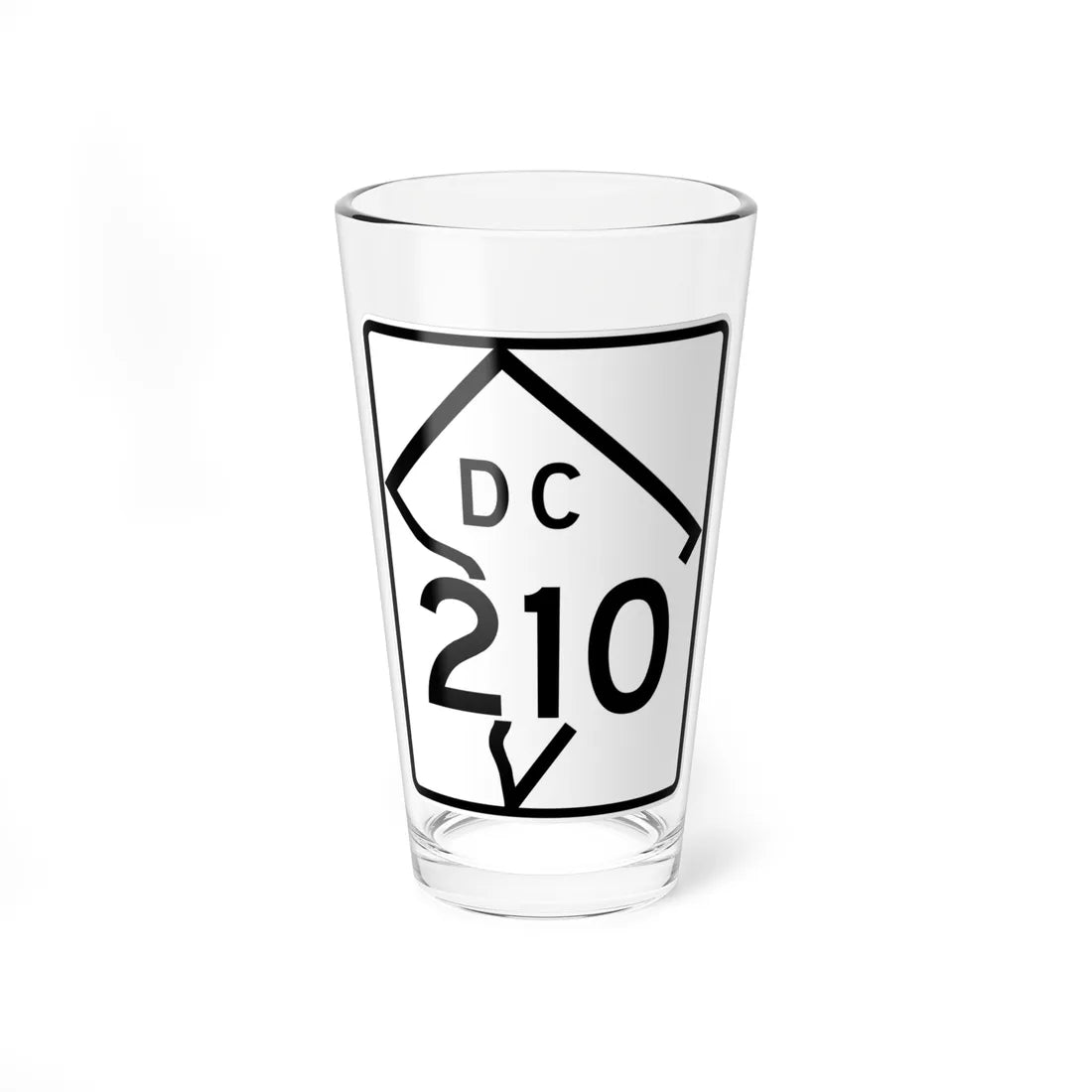 DC-210 (Washington D.C.) (Road Sign) Pint Glass 16oz 16oz - Go Mug Yourself