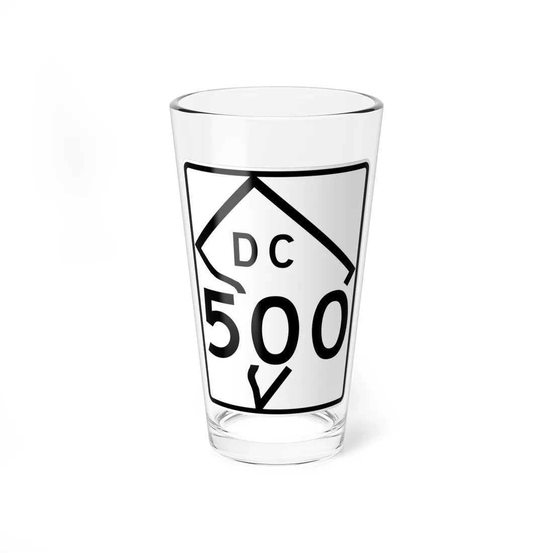 DC-500 (Washington D.C.) (Road Sign) Pint Glass 16oz 16oz - Go Mug Yourself