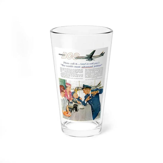 DC-8 Excitement ad, 1959 - Pint Glass 16oz 16oz - Go Mug Yourself