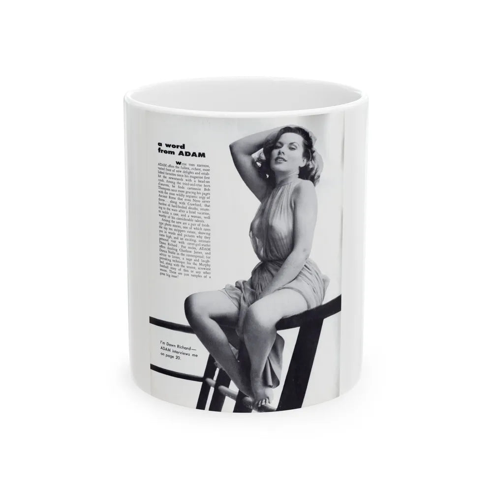 Dawn Richard #44 - Adam Mag. '58 - Inside Cover 1 (Vintage Female Icon) White Coffee Mug-11oz-Go Mug Yourself