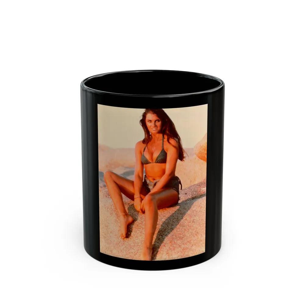 Caroline Munro #263 (Vintage Female Icon) Black Coffee Mug-11oz-Go Mug Yourself