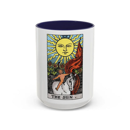 The Sun (Tarot Card) Accent Coffee Mug-15oz-Navy-Go Mug Yourself