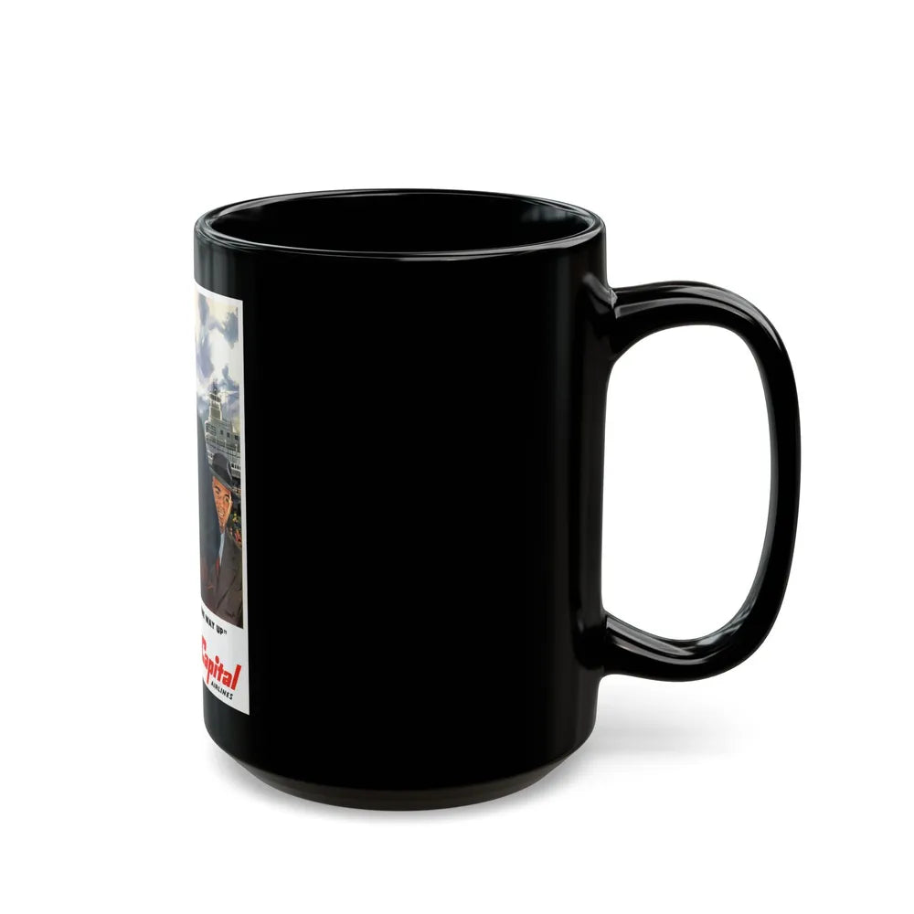 Capital Airlines advertisement - Black Coffee Mug-Go Mug Yourself