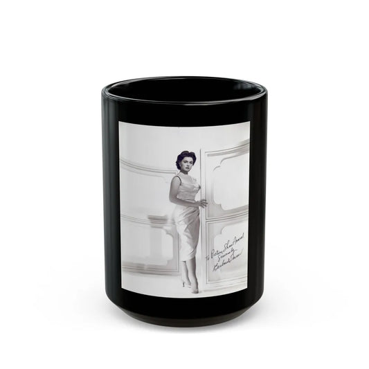 Barbara Darrow #07_1 (Vintage Female Icon) Black Coffee Mug-15oz-Go Mug Yourself