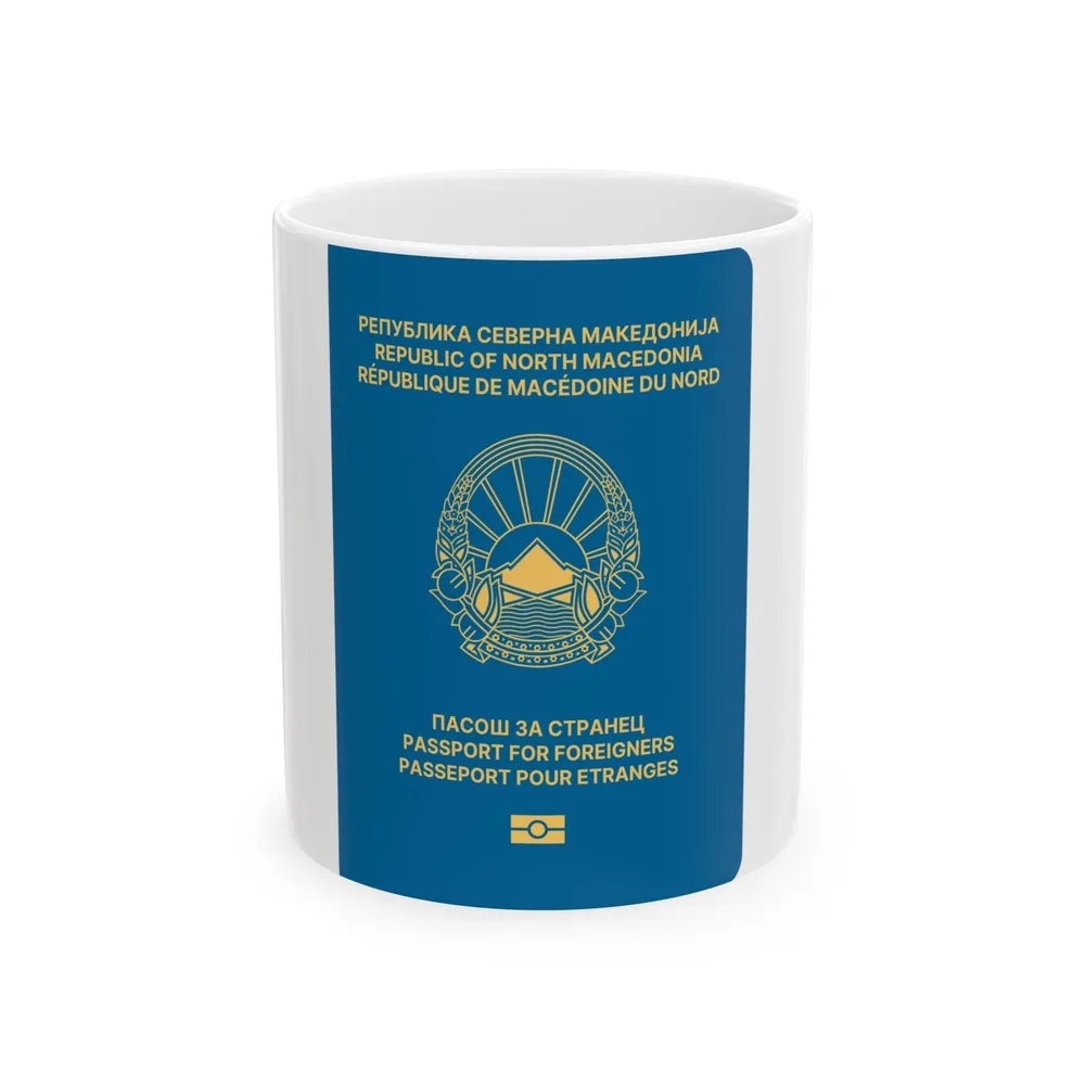 Macedonian Passport For Foreigners - White Coffee Mug-11oz-Go Mug Yourself