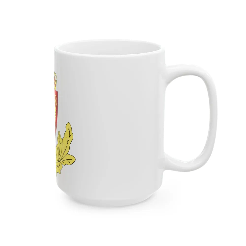 Coat of arms of the Norwegian Border Police - White Coffee Mug-Go Mug Yourself