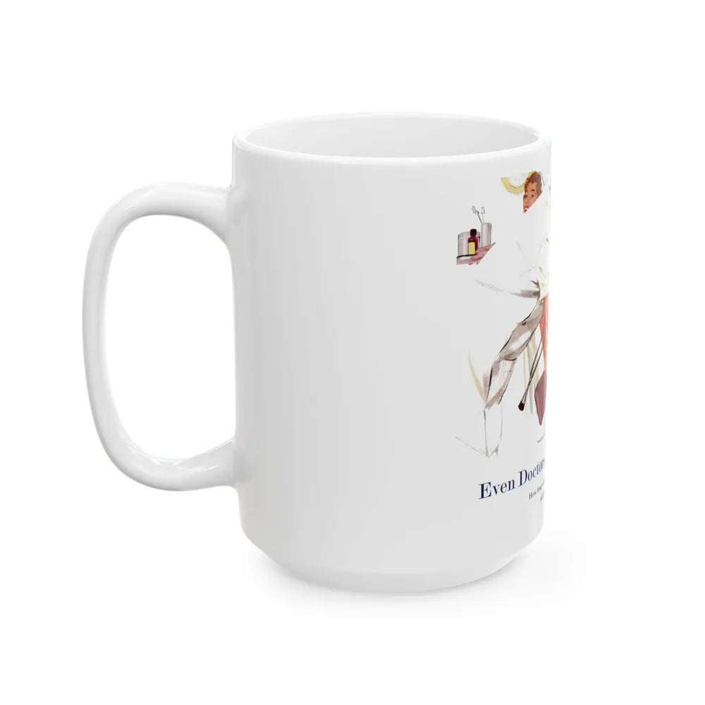 Even Doctors Are Human, Saturday Evening Post, April 3, 1954 - White Coffee Mug-Go Mug Yourself