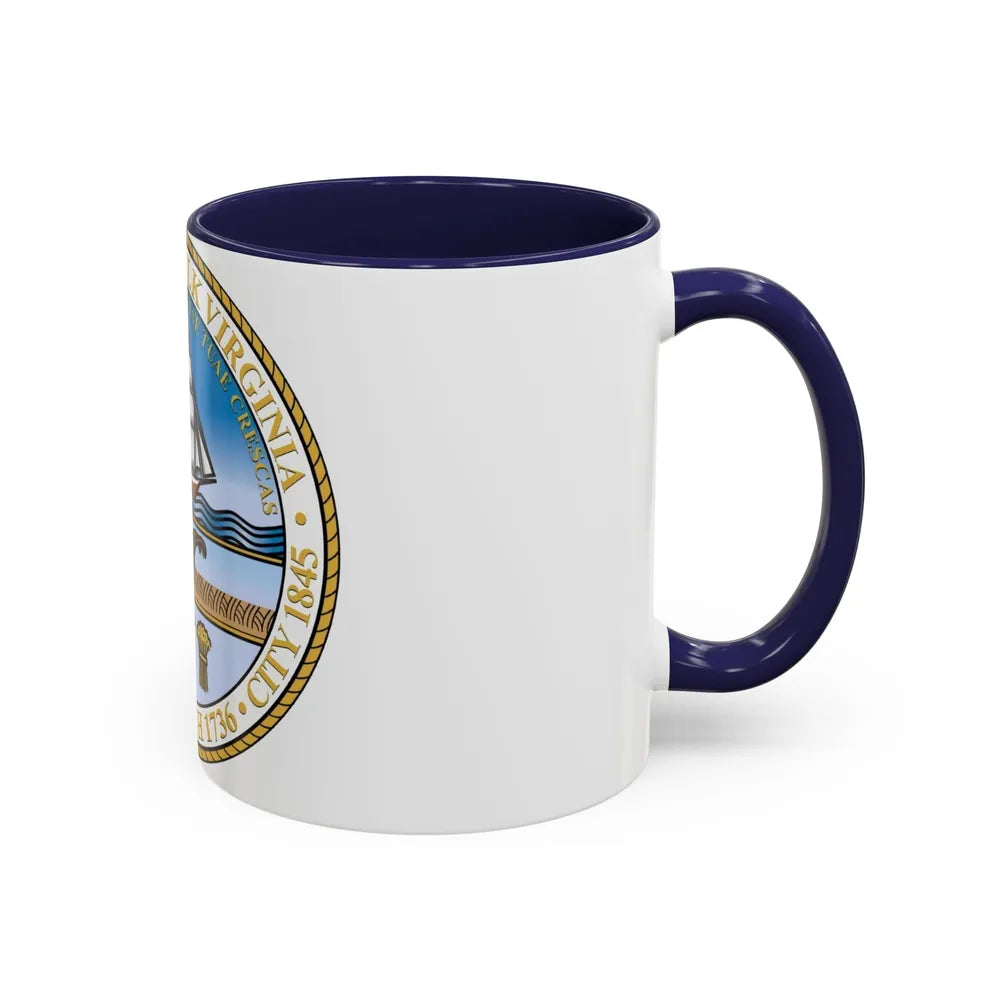 Seal of Norfolk Virginia - Accent Coffee Mug-Go Mug Yourself