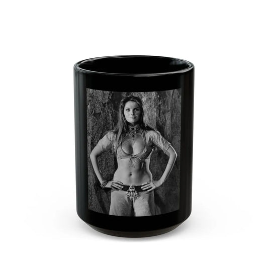 Caroline Munro #320 (Vintage Female Icon) Black Coffee Mug-15oz-Go Mug Yourself