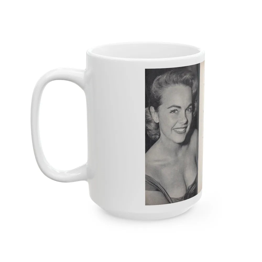 Terry Moore #454 - 66 PHOTOGRAPHS OF Terry MOORE U.K. Pocket Mag. Pages 38 & 39 (Vintage Female Icon) White Coffee Mug-Go Mug Yourself