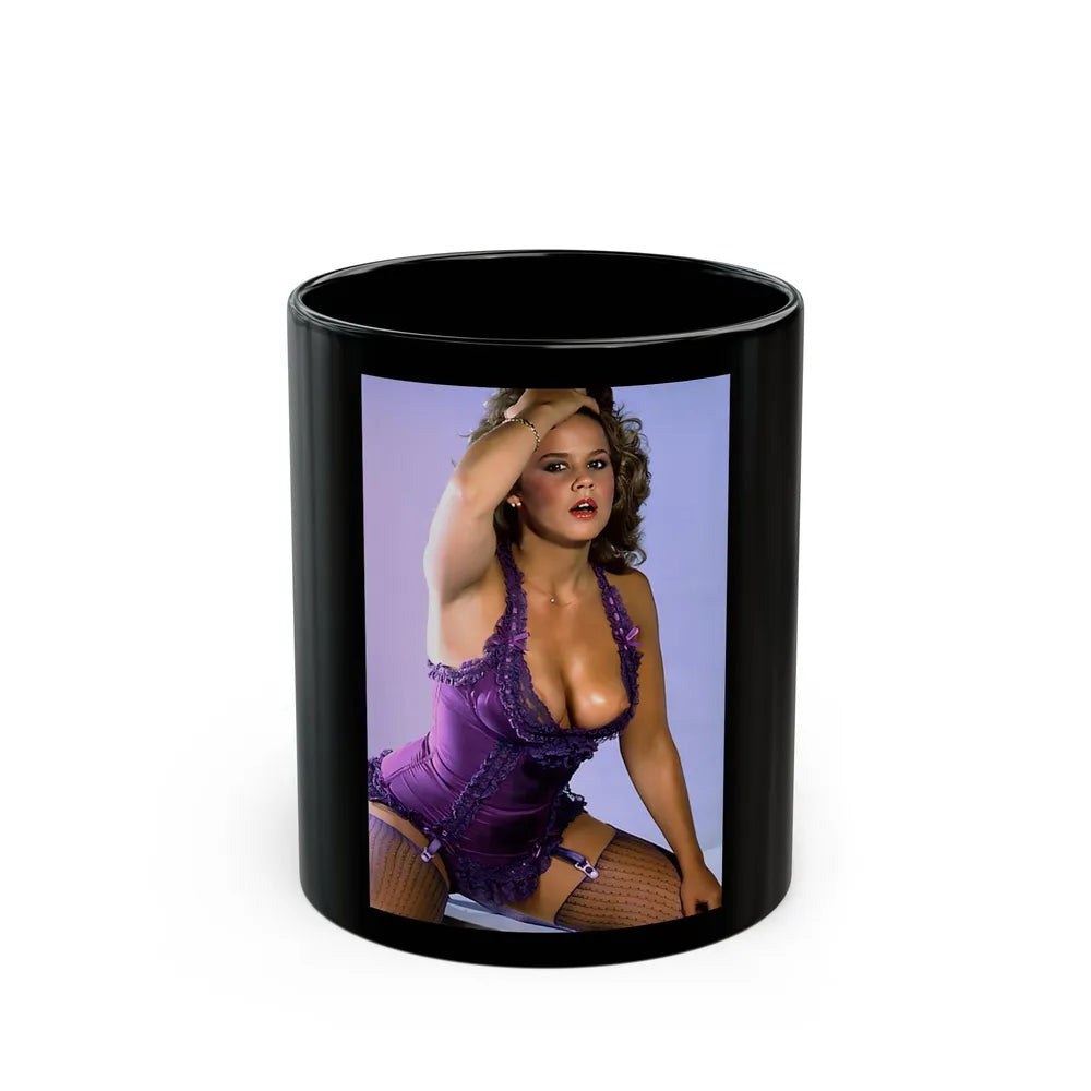 Linda Blair #67 1 (Vintage Female Icon) Black Coffee Mug-11oz-Go Mug Yourself