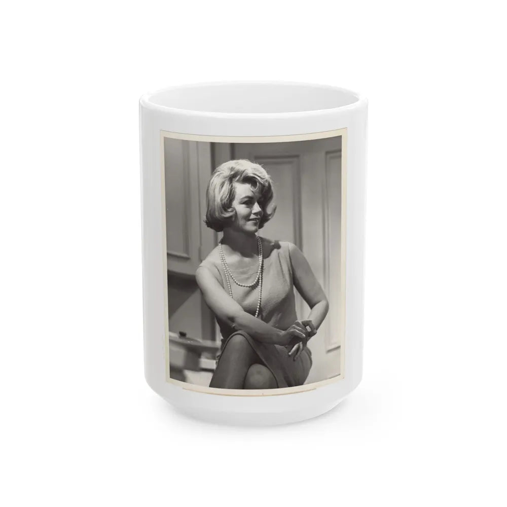 Dorothy Malone #206 (Vintage Female Icon) White Coffee Mug-15oz-Go Mug Yourself